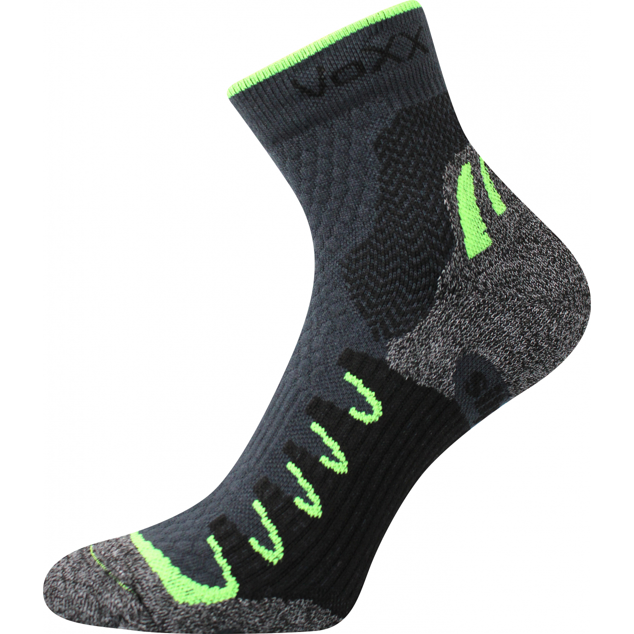 Ponožky snížené sportovní Voxx Synergy silproX - šedé-zelené, 35-38