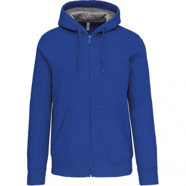 Mikina unisex Kariban s kapucí a zipem - modrá, XL