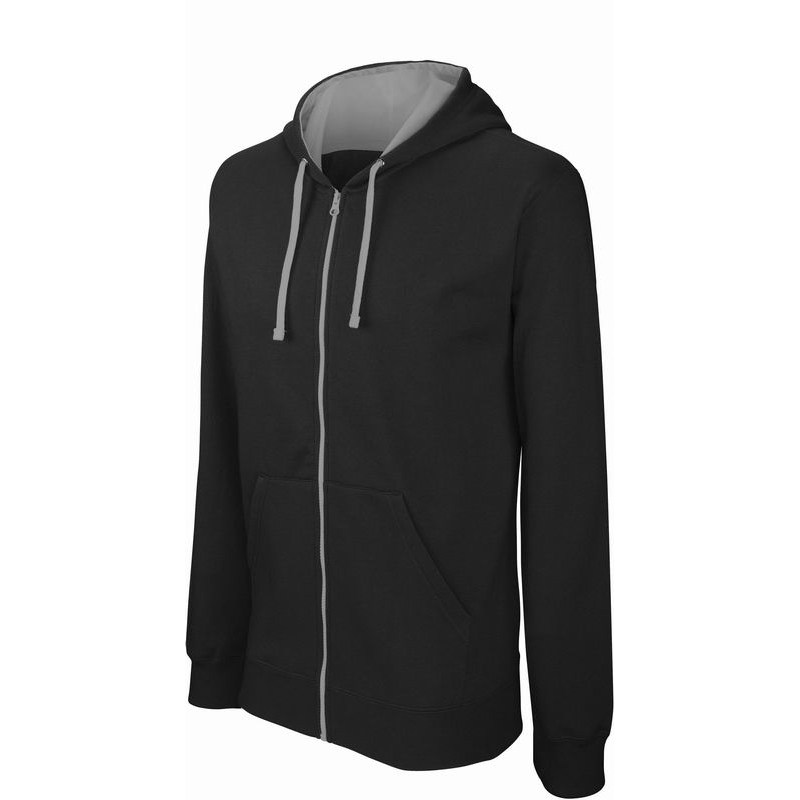 Dámská mikina Kariban Contrast Hooded Sweatshirt - černá-šedá, XL