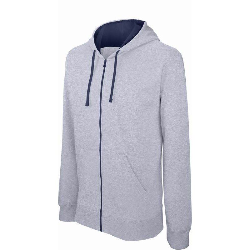Dámská mikina Kariban Contrast Hooded Sweatshirt - šedá-navy, XL
