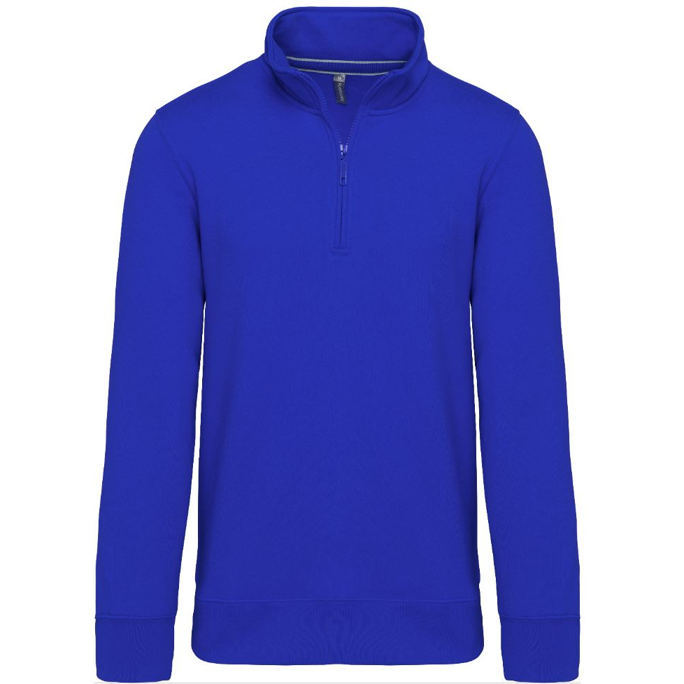 Mikina unisex Kariban Zipped neck sweatshirt - modrá, XL