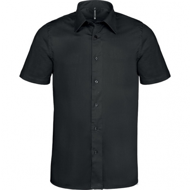 Pánská košile s krátkým rukávem Kariban strečová - černá, L