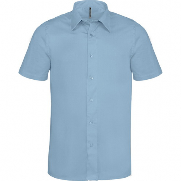 Pánská košile s krátkým rukávem Kariban strečová - světle modrá, L