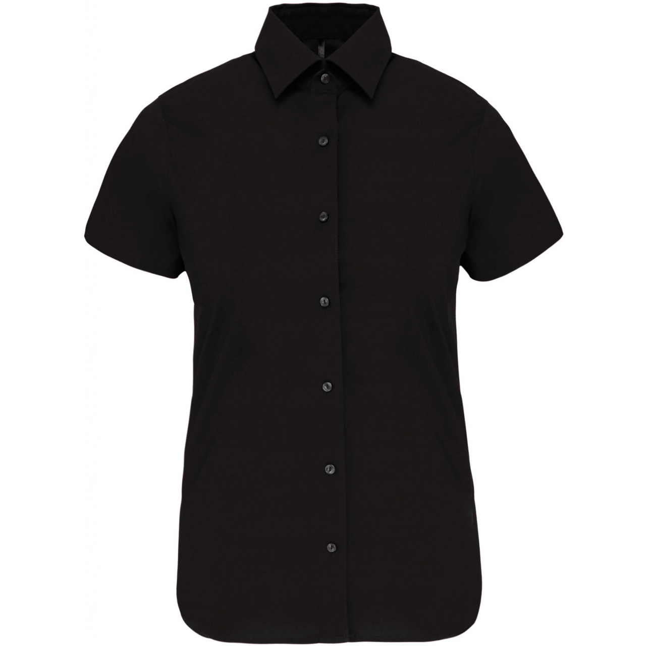 Košile dámská s krátkým rukávem Kariban strečová - černá, XS