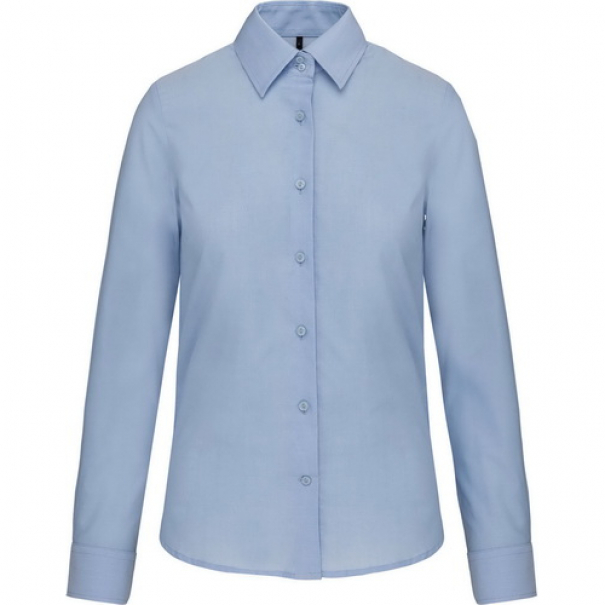 Košile dámská s dlouhým rukávem Kariban Oxford - modrá, M