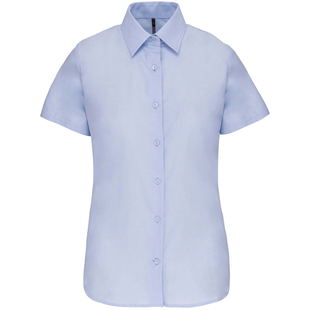 Košile dámská s krátkým rukávem Kariban Oxford - modrá, XXL