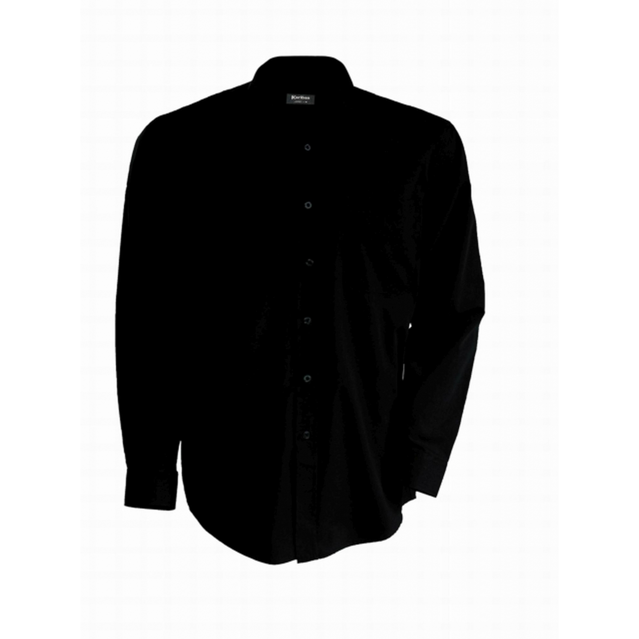 Pánská košile Kariban dlouhý rukáv v nežehlivé úpravě - černá, 4XL
