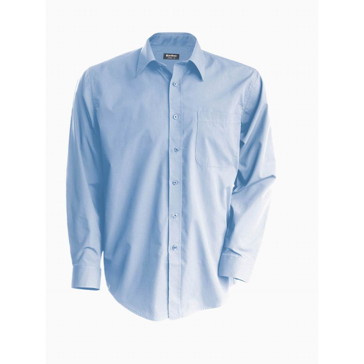 Pánská košile Kariban dlouhý rukáv v nežehlivé úpravě - modrá, S