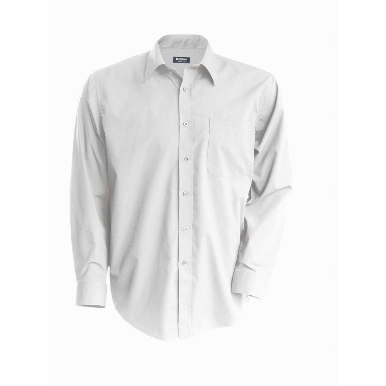 Pánská košile Kariban dlouhý rukáv v nežehlivé úpravě - bílá, XXL