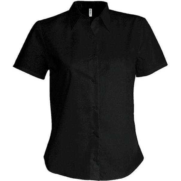 Košile dámská s krátkým rukávem Kariban v nežehlivé úpravě - černá, XS