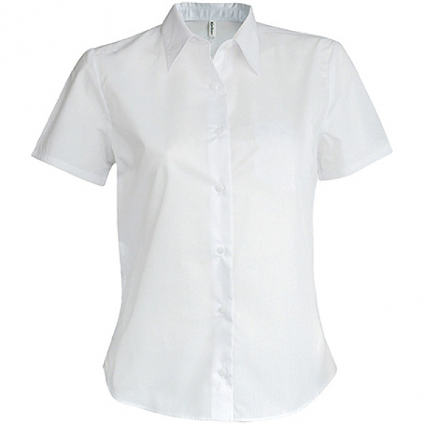 Košile dámská s krátkým rukávem Kariban v nežehlivé úpravě - bílá, L
