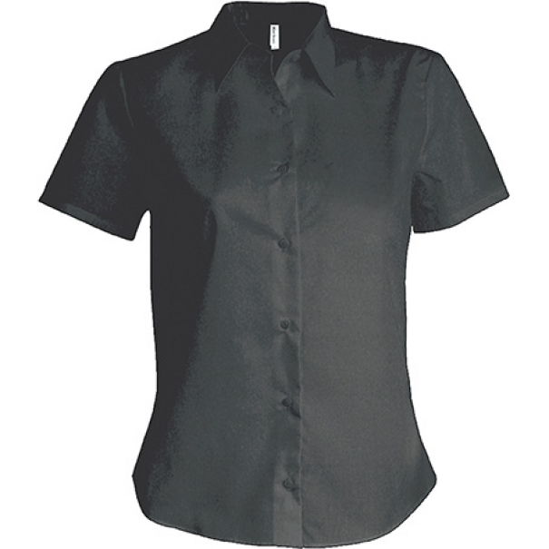 Košile dámská s krátkým rukávem Kariban v nežehlivé úpravě - tmavě šedá, XL