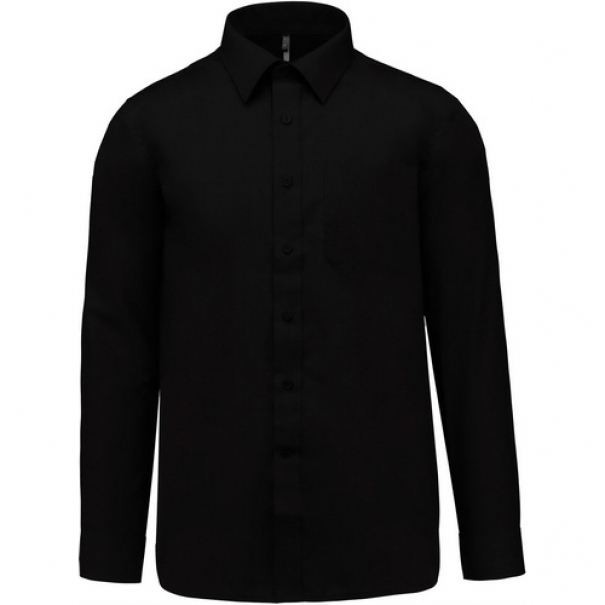 Pánská košile Kariban dlouhý rukáv JOFREY - černá, 4XL