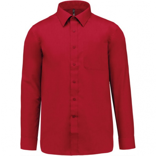 Pánská košile Kariban dlouhý rukáv JOFREY - červená, XL