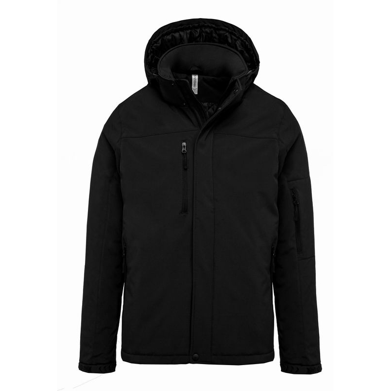 Pánská zimní softshellová bunda Kariban Lined Hooded Parka - černá, L
