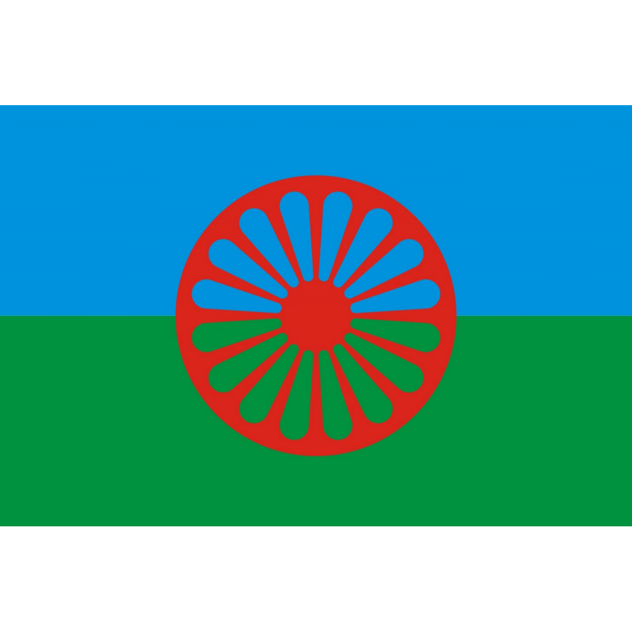 Vlajka romská 240x150 cm - barevná