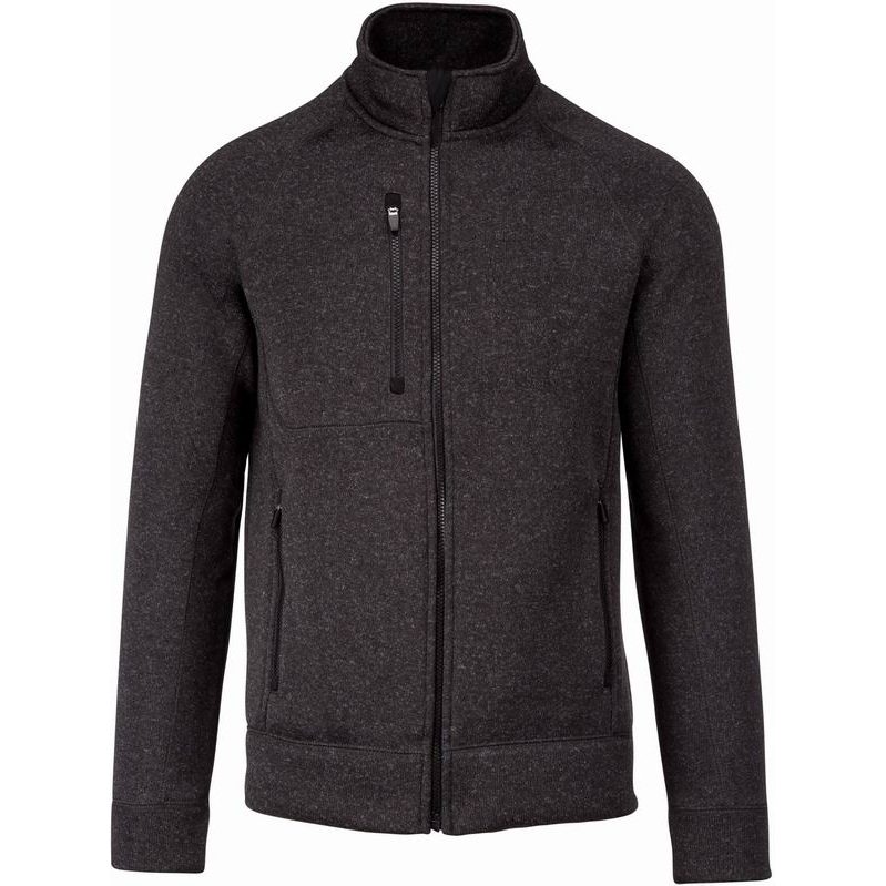 Pánská bundová mikina Kariban Full zip heather jacket - tmavě šedá, XL