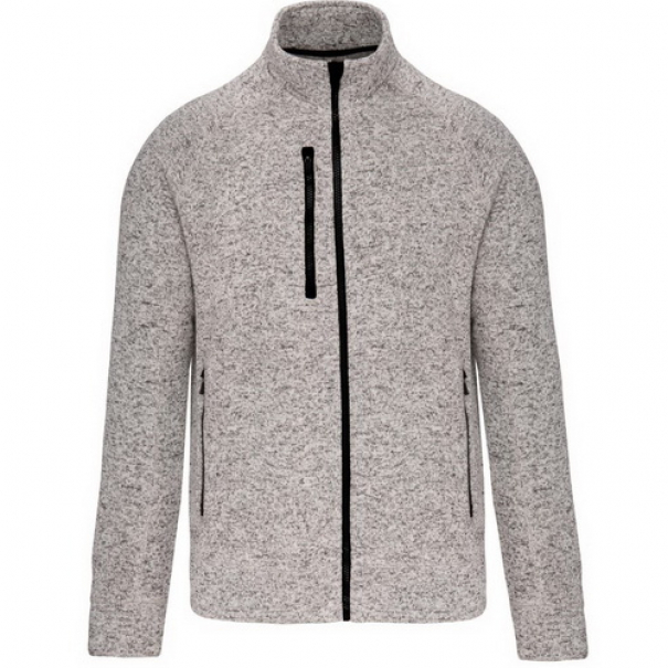 Pánská bundová mikina Kariban Full zip heather jacket - světle šedá, S