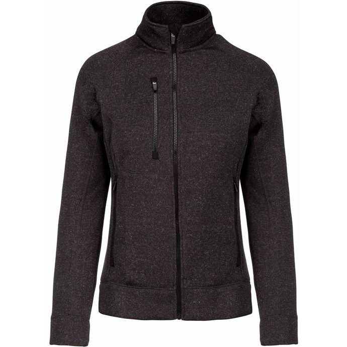 Dámská bundová mikina Kariban Full zip heather jacket - tmavě šedá, XL