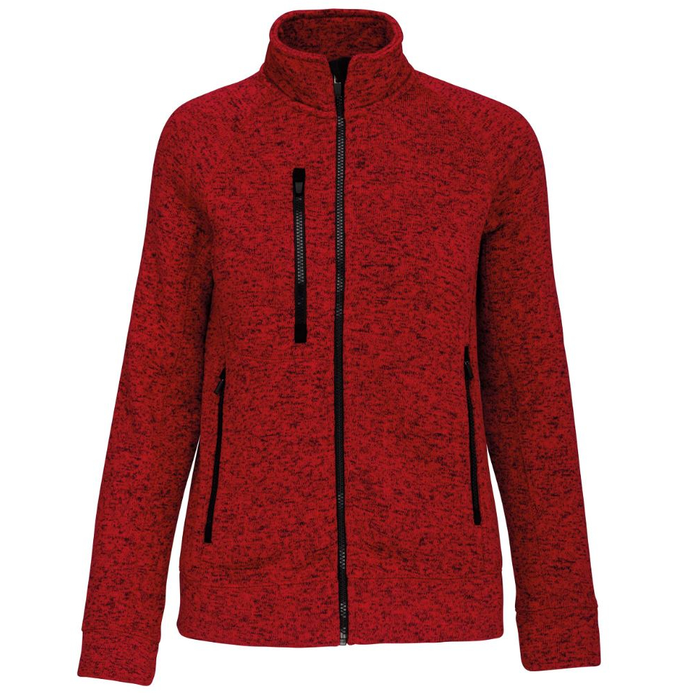 Dámská bundová mikina Kariban Full zip heather jacket - červená, XL