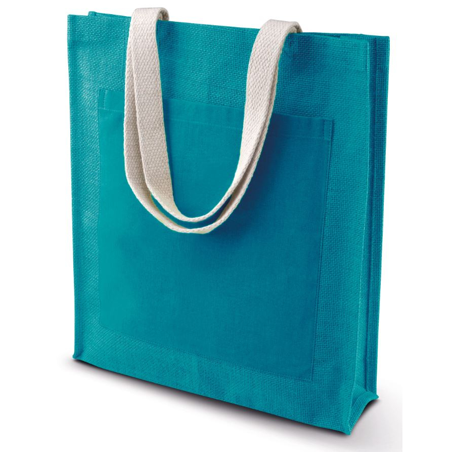 Nákupní jutová taška Kimood - středně modrá