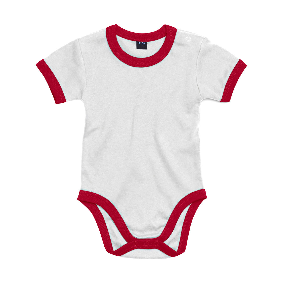 Body dětské Babybugz Ringer - bílé-červené, 3-6 měsíců