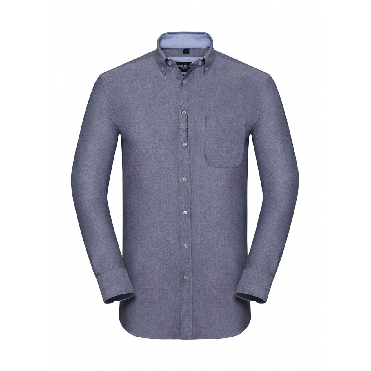 Košile pánská Rusell Collection s dl. ruk.Tailored Washed Oxford - navy, S