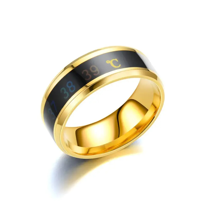 Prsten s teploměrem Bist - zlatý, 11
