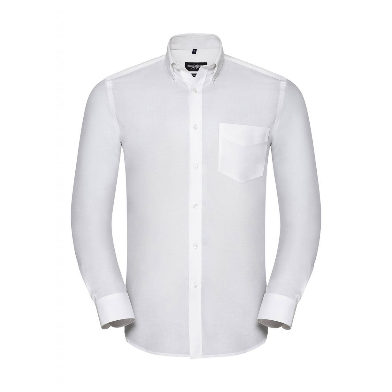 Košile pánská Russell s dl.ruk.Tailored Button-Down Oxford - bílá, 4XL