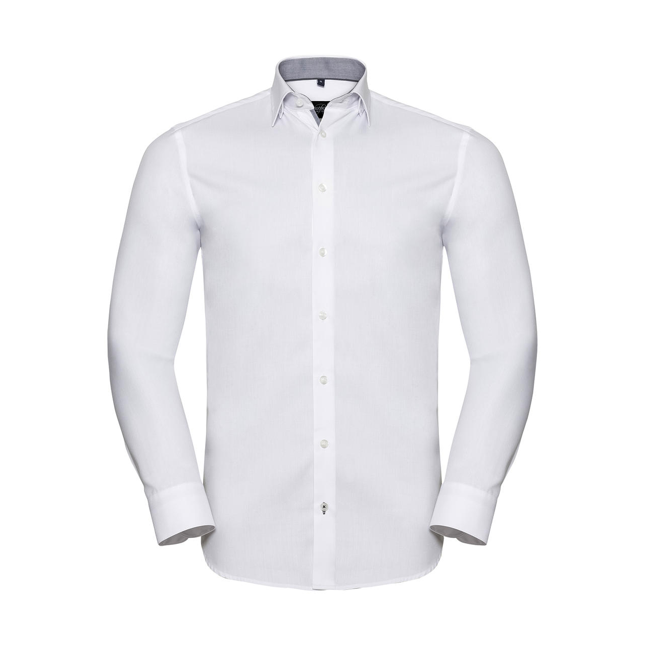 Košile pánská dlouhý rukáv Rusell Tailored Contrast - bílá, M