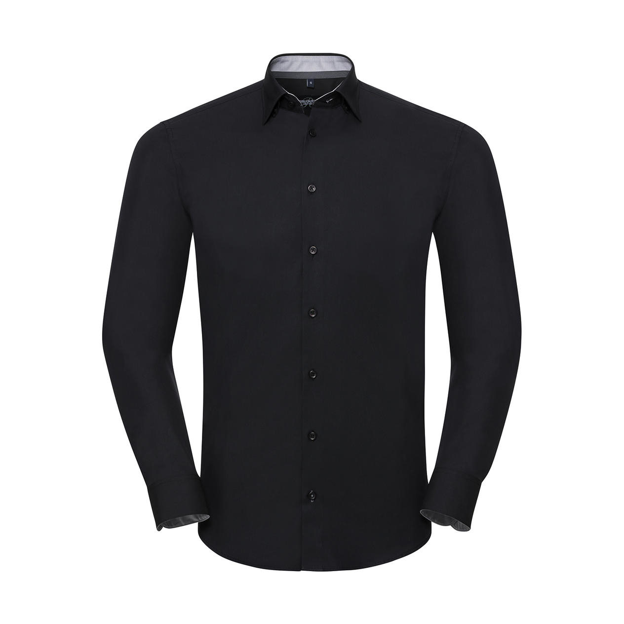 Košile pánská Rusell Collection Tailored Contrast Ultimate Stretch - černá, 4XL