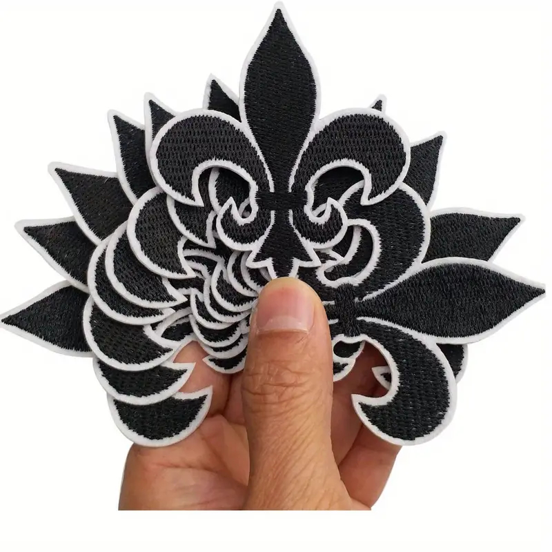 Nášivka Heraldický symbol lilie 7,8 x 6,8 - černá