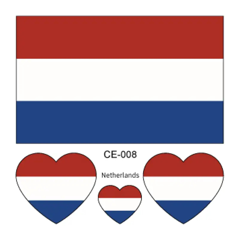 Sada 4 tetování vlajka Nizozemsko 6x6 cm 1 ks