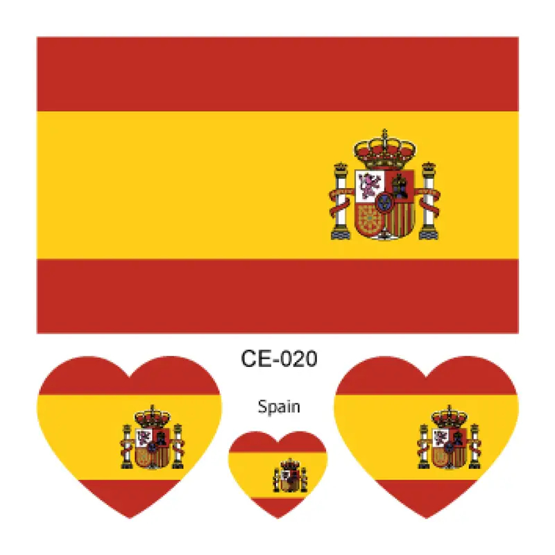 Sada 4 tetování vlajka Španělsko 6x6 cm 1 ks