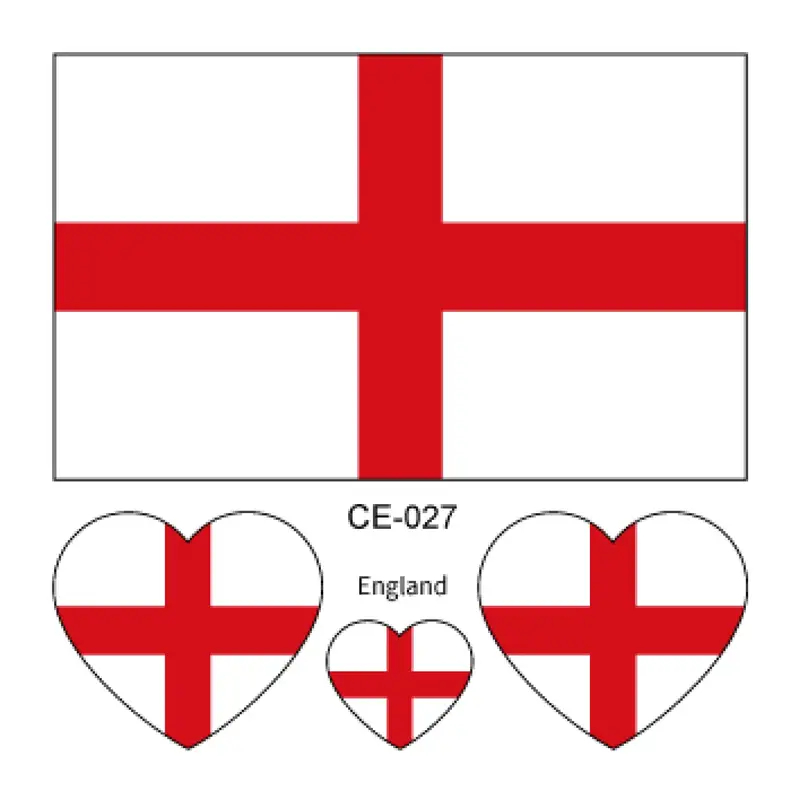 Sada 4 tetování vlajka Anglie 6x6 cm 1 ks