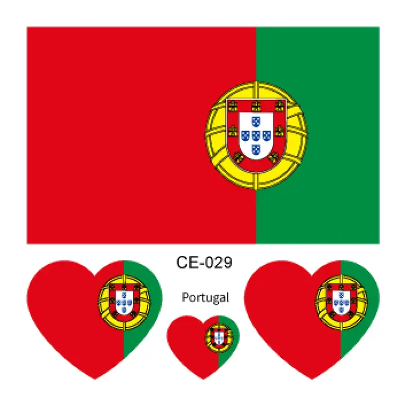 Sada 4 tetování vlajka Portugalsko 6x6 cm 1 ks
