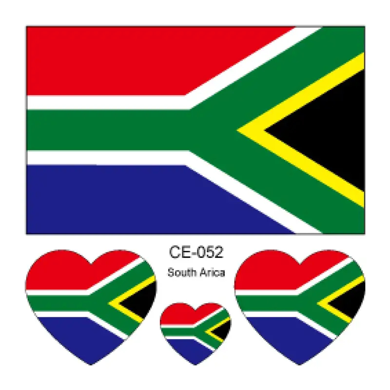 Sada 4 tetování vlajka Jihoafrická republika 6x6 cm 1 ks