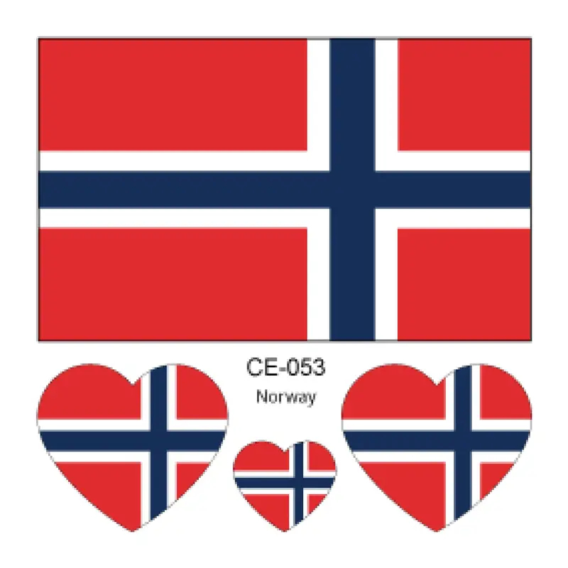 Sada 4 tetování vlajka Norsko 6x6 cm 1 ks