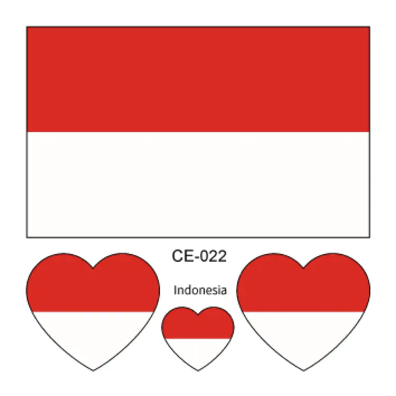 Sada 4 tetování vlajka Indonésie 6x6 cm 1 ks