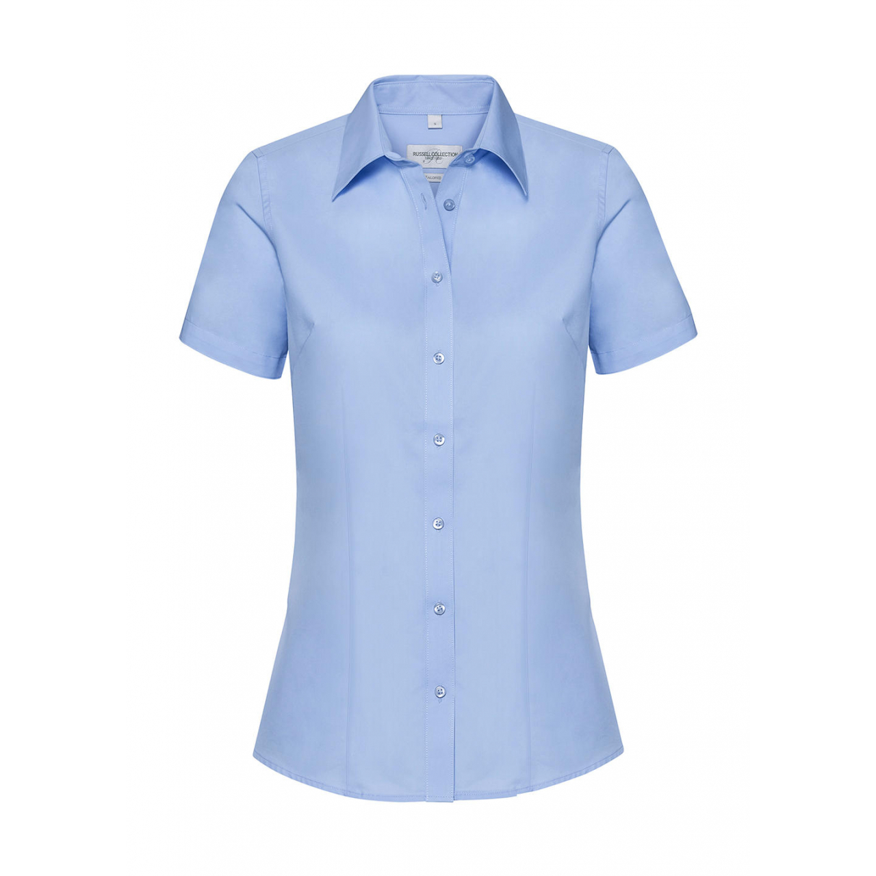 Košile dámská Russell Collection s kr.ruk. Tailored Coolmax - světle modrá, S
