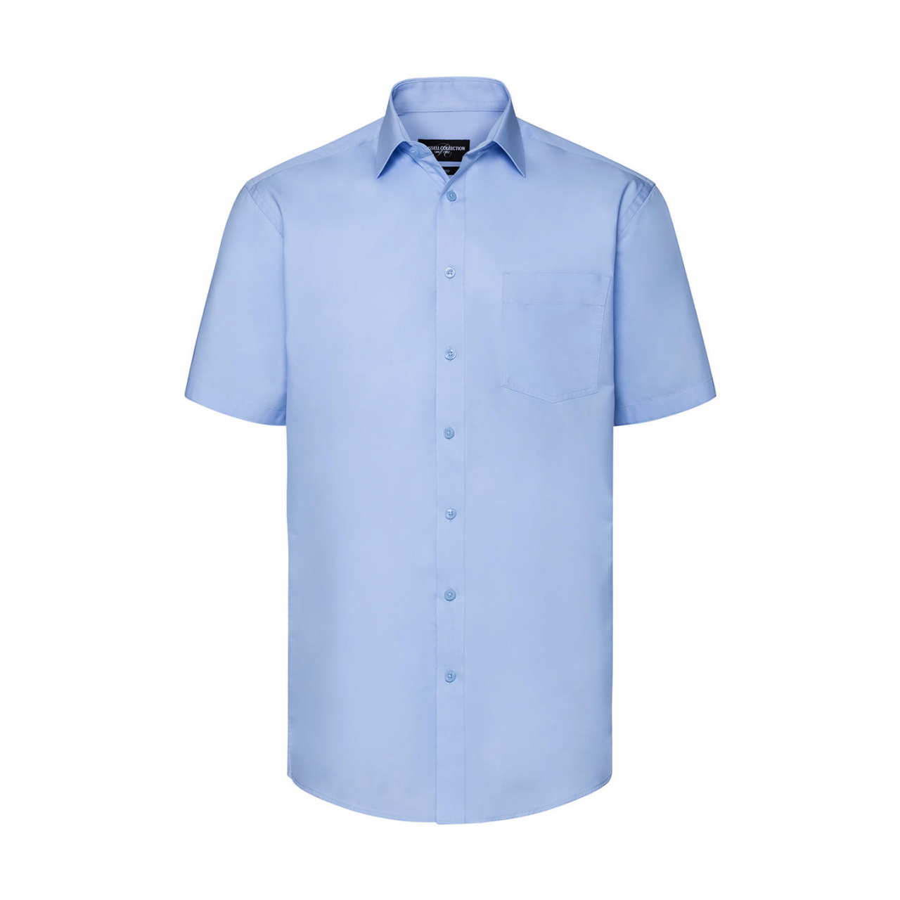 Košile pánská Rusell Collection s kr.ruk. Tailored Coolmax - světle modrá, 3XL
