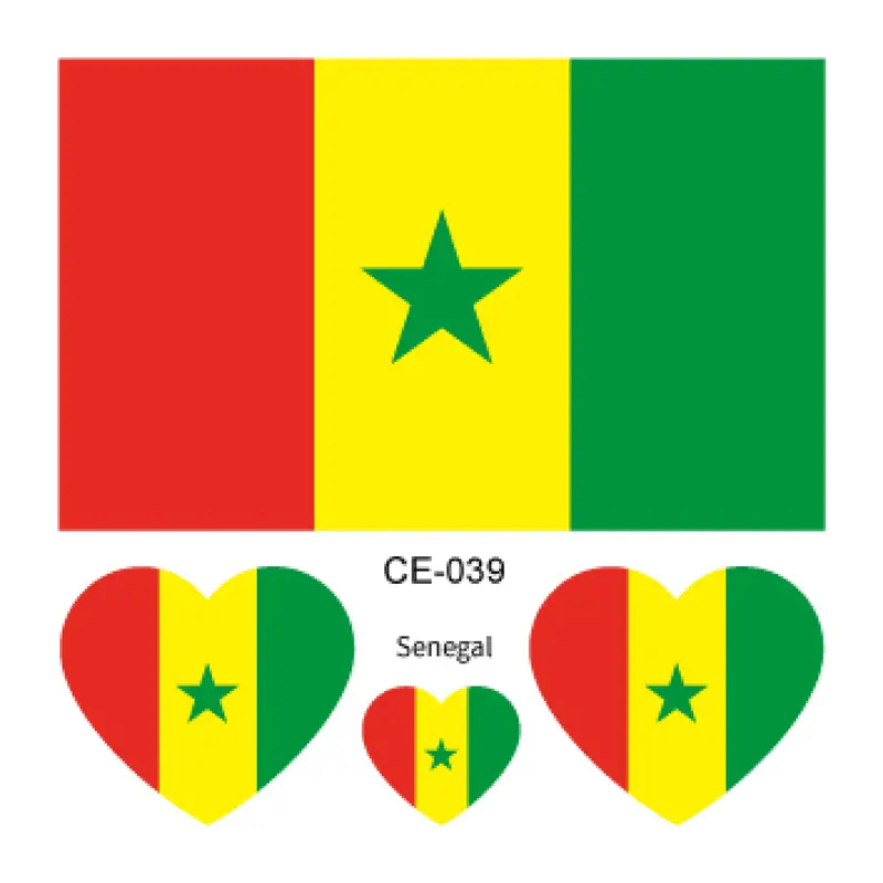 Sada 4 tetování vlajka Senegal 6x6 cm 1 ks