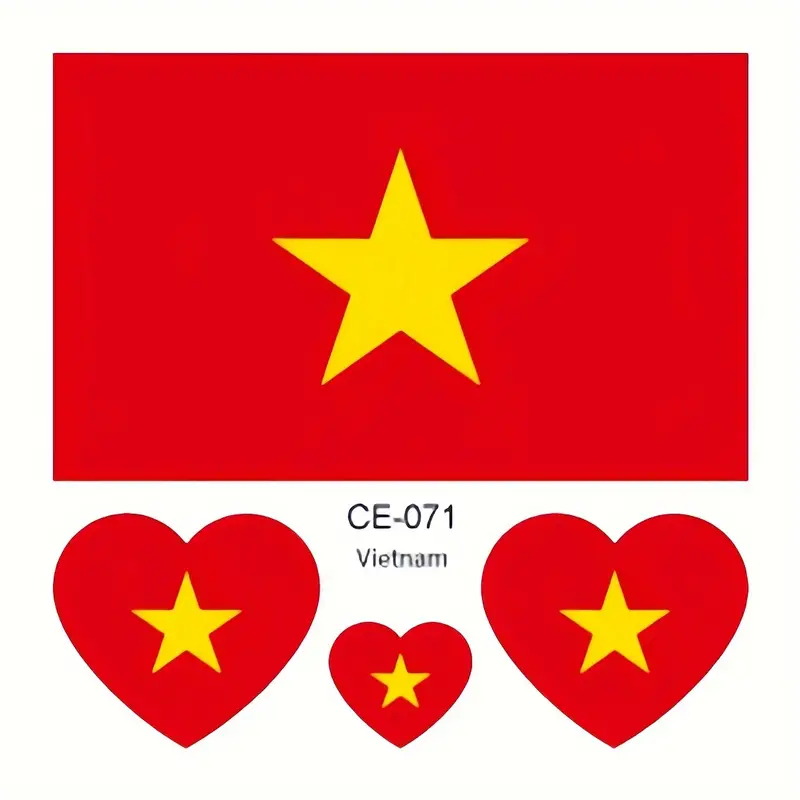 Sada 4 tetování vlajka Vietnam 6x6 cm 1 ks