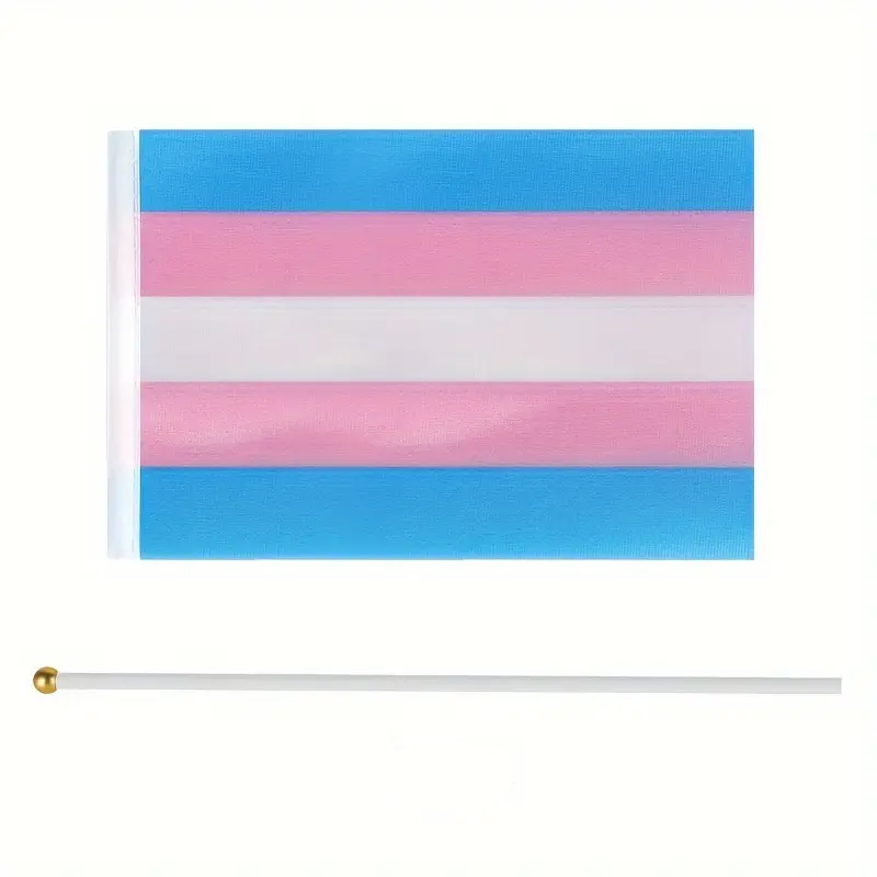 Vlajka LGBT Transgender 14 x 21 cm na tyčce