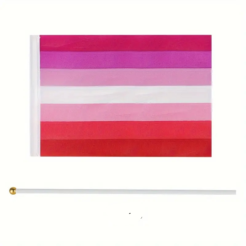 Vlajka LGBT Lesba 14 x 21 cm na tyčce