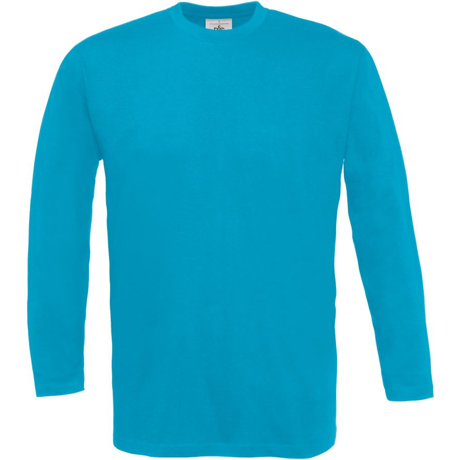 Pánské tričko s dlouhým rukávem B&C Exact 150 - modré, XL