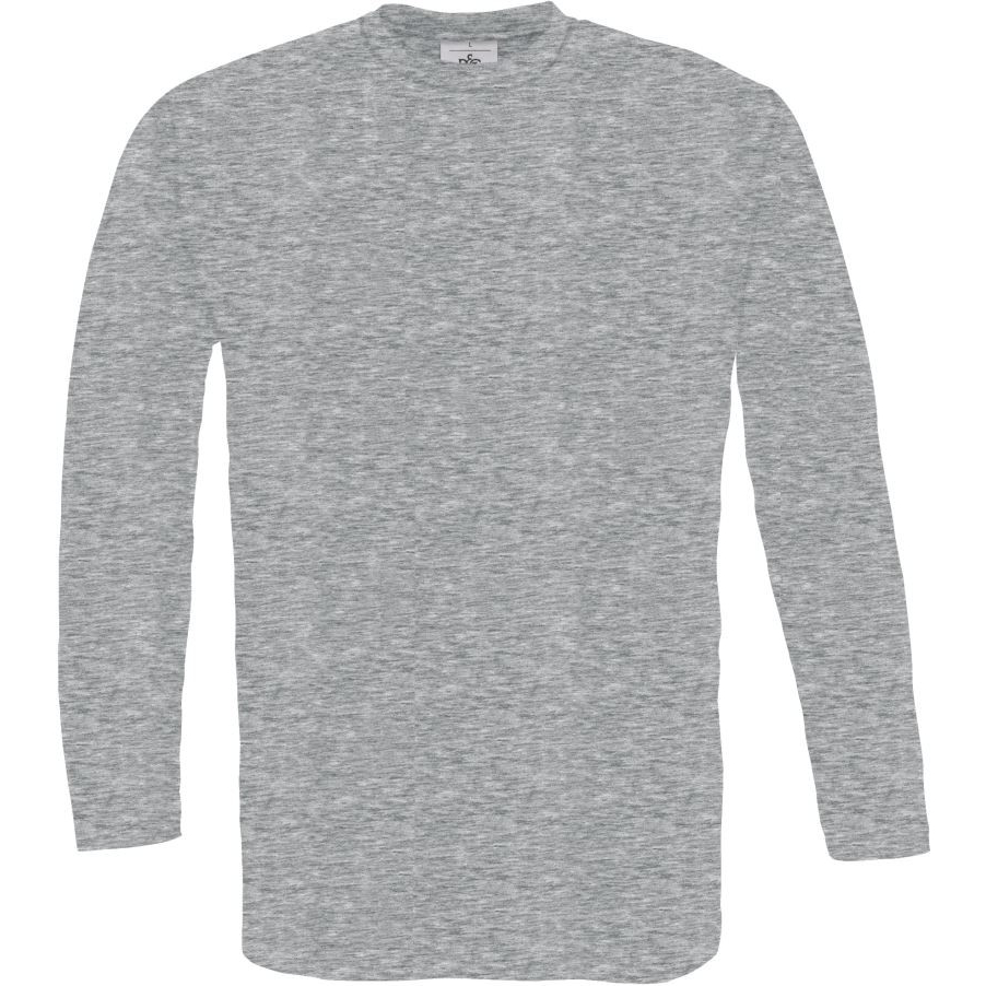 Pánské tričko s dlouhým rukávem B&C Exact 150 - šedé, S