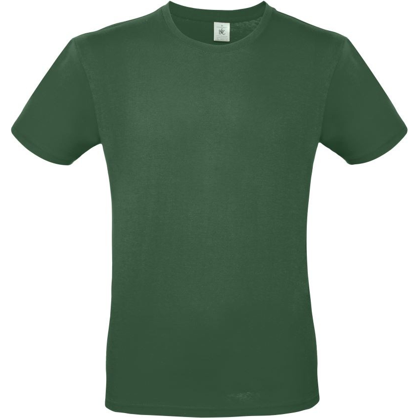 Pánské tričko B&C E150 - tmavě zelené, XXL