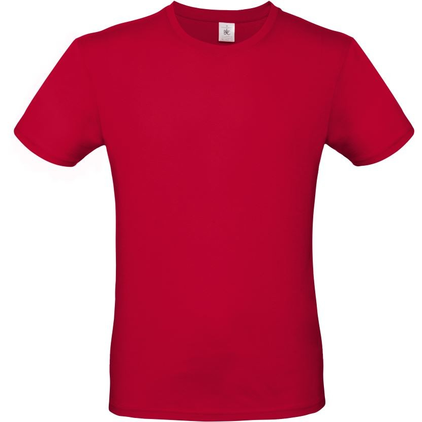 Pánské tričko B&C E150 - tmavě červené, M