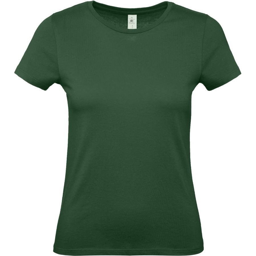 Dámské tričko B&C E150 - tmavě zelené, XS